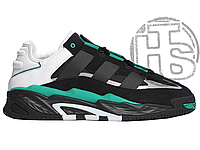 Мужские кроссовки Adidas Niteball Black Green White (с мехом) ALL13559