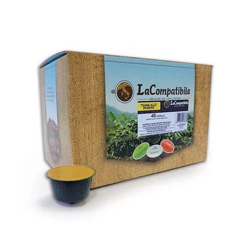 Чай в капсулі LaCompatibile імбирний трав'яний, 48 капсул Dolce Gusto, фото 1