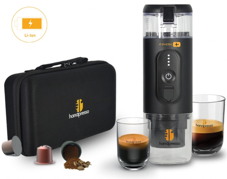 Handpresso e-presso PLUS в кейсі, кавоварка Nespresso на акумуляторі