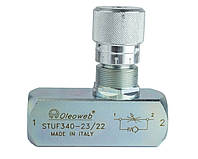 Дроссель масляный для гидравлики с обратным клапаном STUF180 | резьба 1/8" BSP, пропускная способность 10