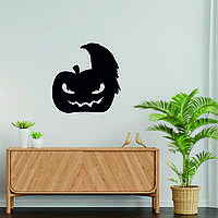 Декоративное настенное Панно «Хэллоуин - тыква и ворон», Декор на стену