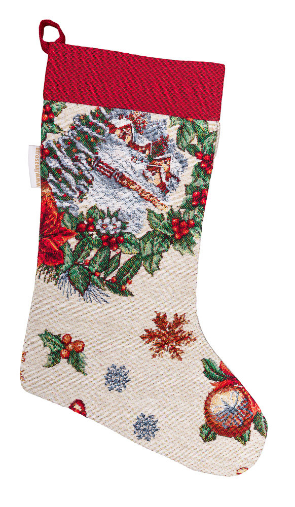 Новорічний чобіток для подарунків гобеленовий LiMaSo, фото 1