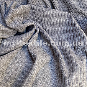 Трикотаж Ангора рубчик Сірий меланж