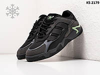 Чоловічі кросівки зимові Adidas Niteball II Winter хутро чорні. Адідас Найтбол 41-46