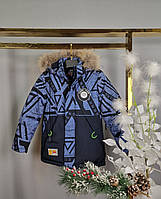 Куртка зимняя LIWUBO для мальчика 7-11 лет арт.1078, Синий, 146