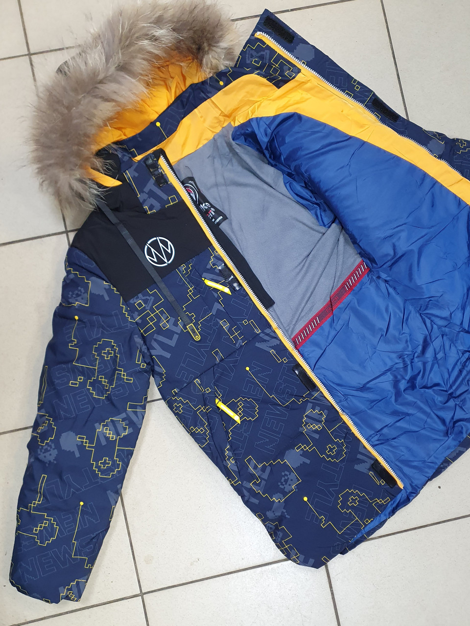 Куртка зимова для хлопчика 8-12 років WKAS арт.1162, Колір Темно-синій, Розмір одягу підлітковий (по зросту) 152