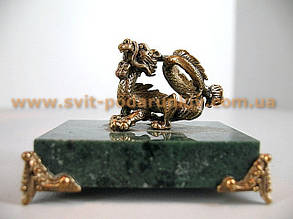 Статуетка бронзовий Дракон, вишуканий новорічний подарунок, фото 2