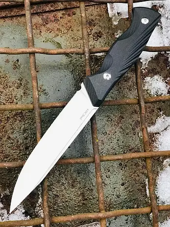 Ніж бойовий Лазутчик, армійський ніж, цілісний клинок, нековзна ручка + кресало, фото 1