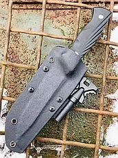 Ніж бойовий Лазутчик, армійський ніж, цілісний клинок, нековзна ручка + кресало, фото 4