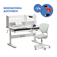 Комплект для підлітка парта Fundesk Fiore II Grey + крісло, що обертається Fundesk Buono Grey