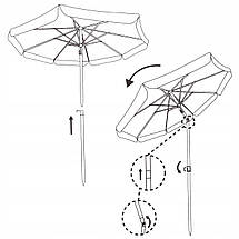 Пляжна парасолька з регульованою висотою та нахилом Springos 180 см BU0008, фото 2