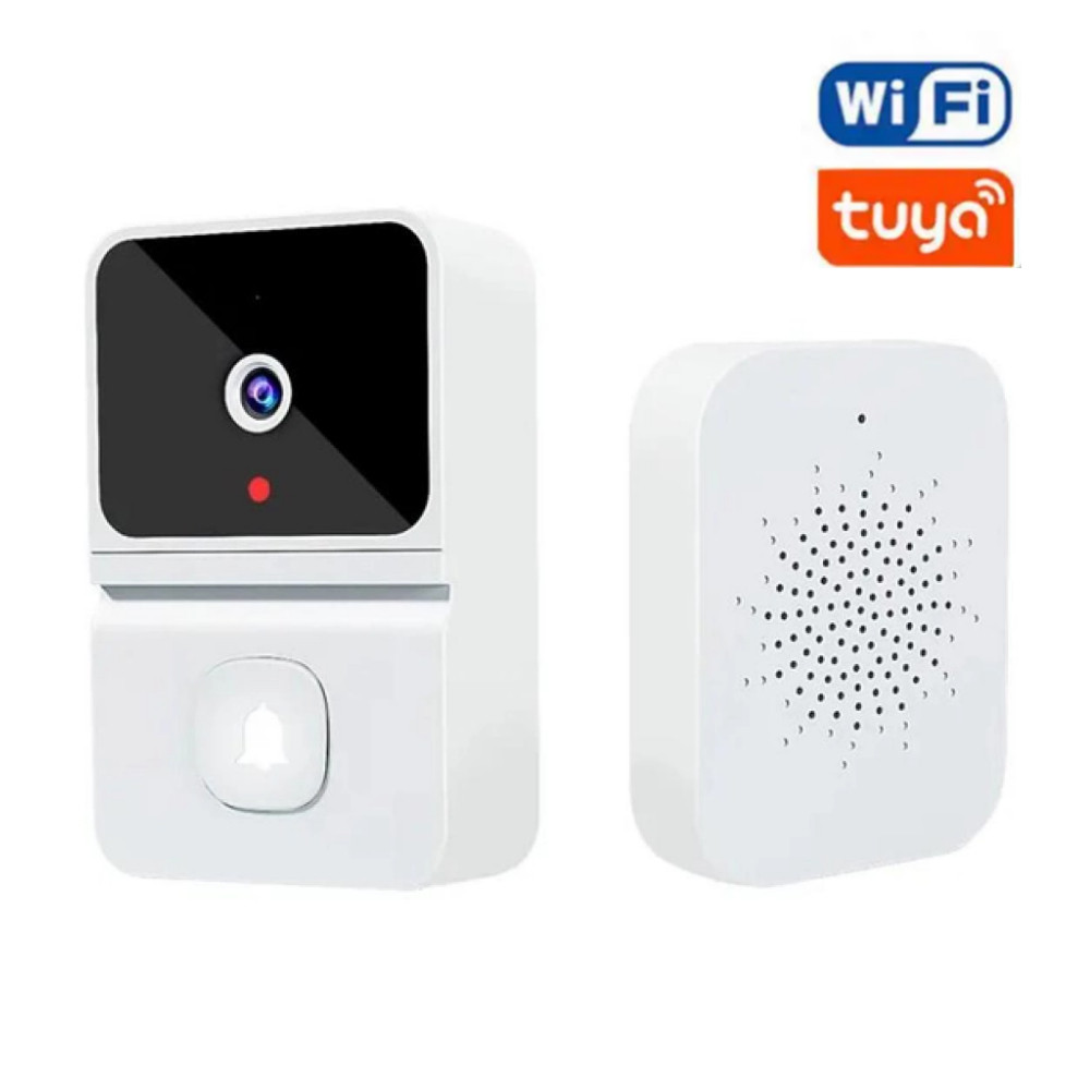 Безпроводной WI-Fi домофон Tuya Smart видеозвонок, Белый - фото 3 - id-p1988733083