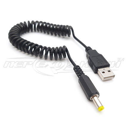 Кабель живлення USB to DC 4.8 x1.7 мм, кручений 1.2 м, фото 1