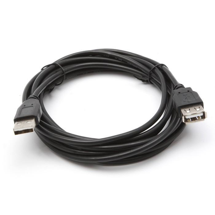 Кабель USB AM/AF подовжувач 3м чорний