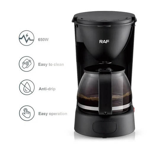 Кофеварка RAF R100 капельная 650вт 750мл 220в, маленькая кофемашина для ...