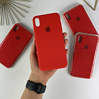 Силиконовый чехол на Айфон Хр (10р) с закрытым низом | iPhone Xr Red (14)