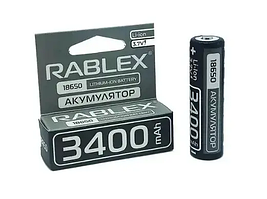 Акумулятор літій-іонний 18650 Rablex 3400mAh (без захисту)