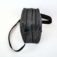 Сумка мессенджер из натуральной кожи, мужская большая сумка на 4 кармана с UI-576 черной молнией