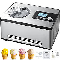 VEVOR Electric Ice Cream Maker 2L Ice Cream Frozen Yoghurt Sorbet Stainless Steel Gelato