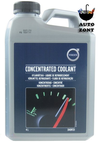 Антифриз концентрат Volvo "Concentrad coolant" зелений, 4л 31439721 - фото 1 - id-p1988713132