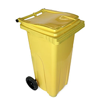 Мусорный контейнер 120 л из усиленного пластика, желтый от Afacan Plastik