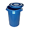 Контейнер для сміття 90 л, пластиковий із кришкою, синій Afacan Plastik, фото 4