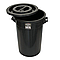 Контейнер для сміття 90 л, пластиковий із кришкою, чорний Afacan Plastik, фото 2