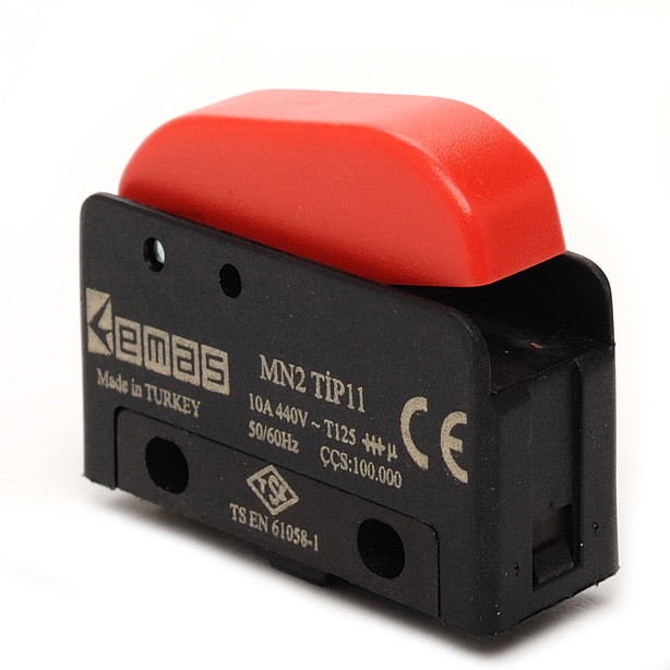 Міні-вимикач з чорною пластиковою клавішею, фото 1