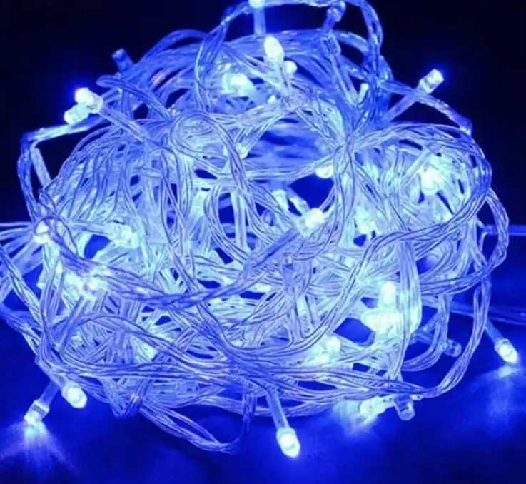 Гірлянда "Стрічка вогнів" синя, на 100 діодів, довжина 10м, з можливістю подовження, живлення 220В, фото 1