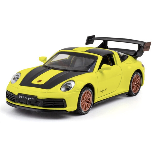 Машинка Porsche 911 Targa 4S іграшка моделька металева колекційна 16 см Жовтий (60268)