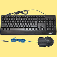 Проводная клавиатура + мышка UKC M710 с подсветкой