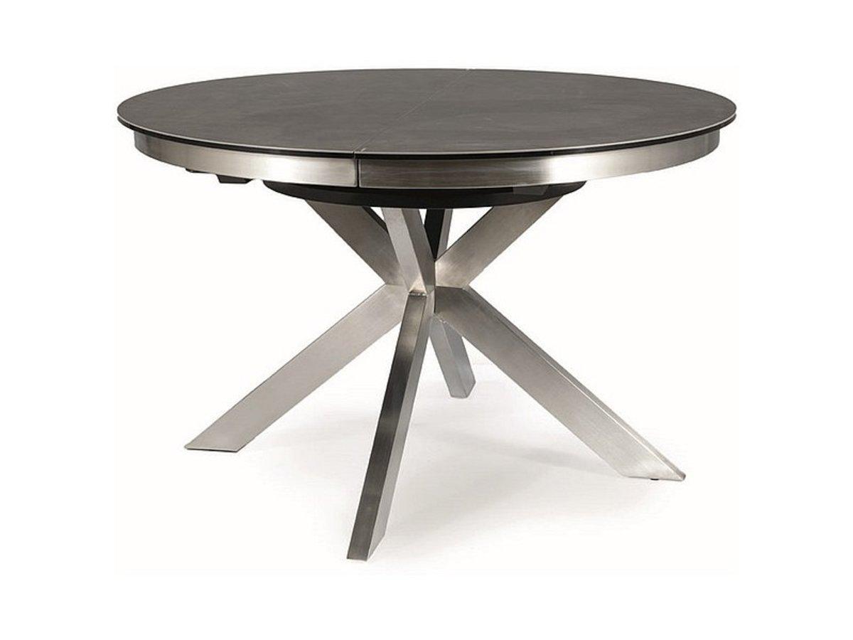 Стіл PORTO CERAMIC 120(160)*120 тем.сірий ефект мармуру/сталь щіткована, фото 1