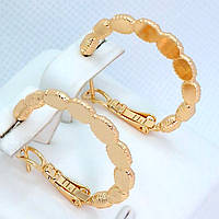 Сережки-кільця із рифленням XР M&L. Позолота 18К. Діаметр: 25 мм. Товщина: 2 мм.