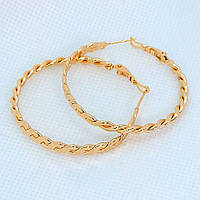 Сережки-кільця XР. Позолота 18К. Діаметр: 40 мм. Товщина: 4 мм.