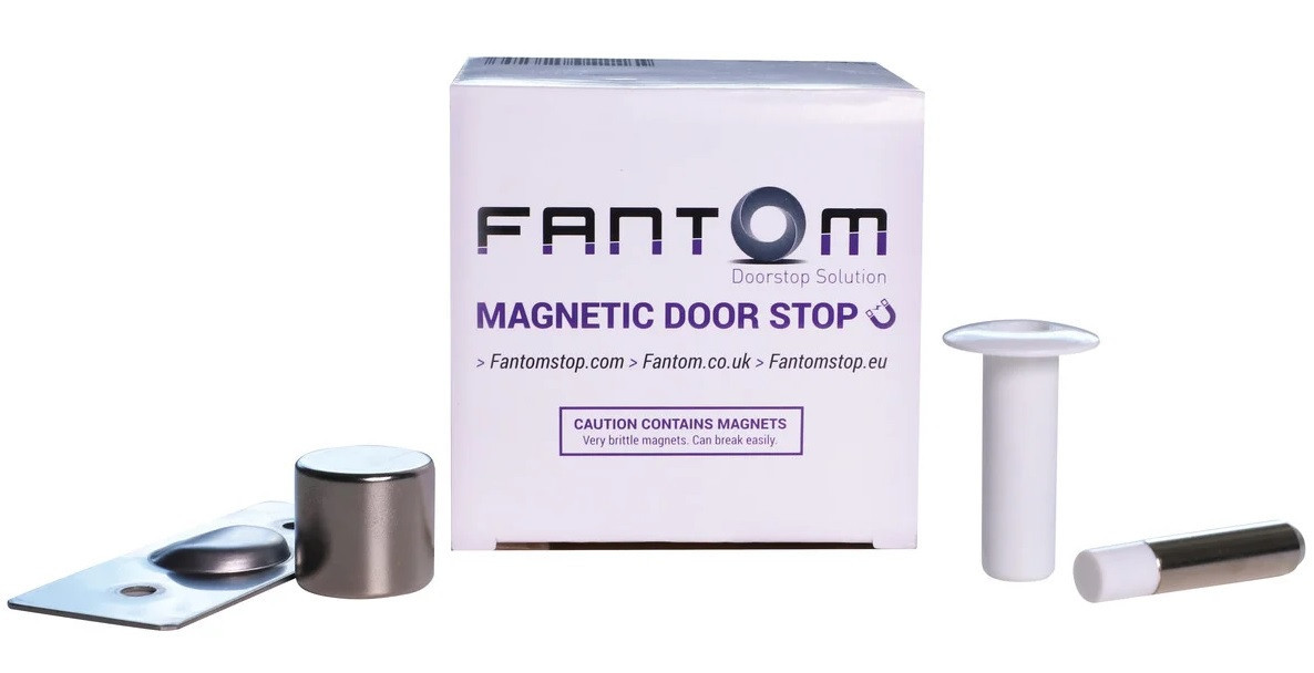 Стопор дверний магнітний стопор Fantom Premium WHITE - білий STEEL-POLYMER Fantom Premium WHITE Китай