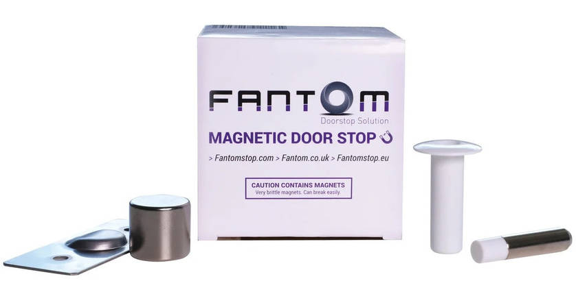 Стопор дверний магнітний стопор Fantom Premium WHITE - білий STEEL-POLYMER Fantom Premium WHITE Китай, фото 1
