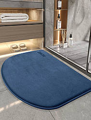 Килимок у ванну 45х65 см мікрофібра Memory foam Синій ТОП Якість
