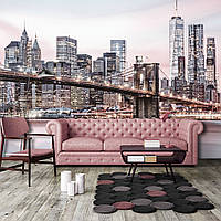 Флизелиновые фотообои Манхэттен 368 x 254 см Город - Бруклинский мост на рассвете (13808V8) Лучшее качество