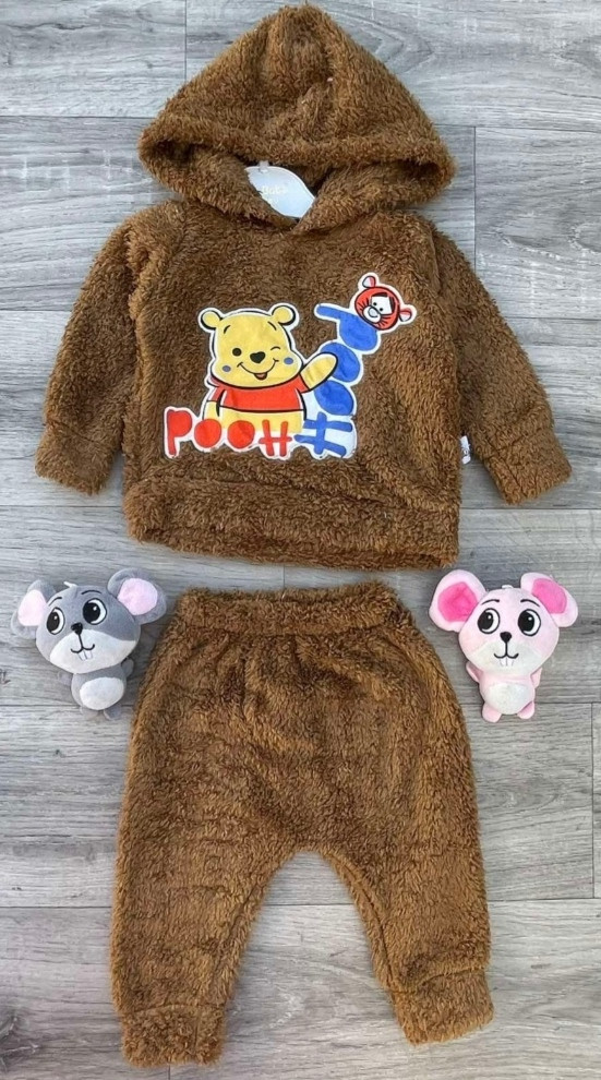 Дитячий махровий костюм Aist Bebe «Pooh» коричневий, хлопчик, розмір в наявності 62-68 см