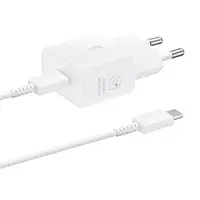 Сетевое зарядное устройство для телефона Samsung Power Adapter (EP-T2510XWEGEU) White + кабель Type-C to