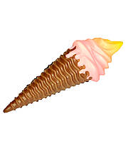 Игрушка антистресс сквиш Мороженое рожок разноцветное шоколадный + розовый + желтый