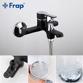 Змішувач для ванни Frap F3242 короткий вилив колір чорний хром