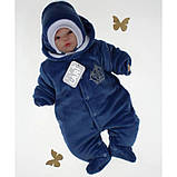 Зимовий набір на виписку з пологового будинку для новонародженого 3 предмета Зачарування зріст 56 см Lari Синій, фото 2