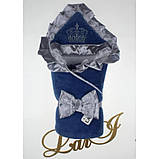 Зимовий набір на виписку з пологового будинку для новонародженого 3 предмета Зачарування зріст 56 см Lari Синій, фото 4