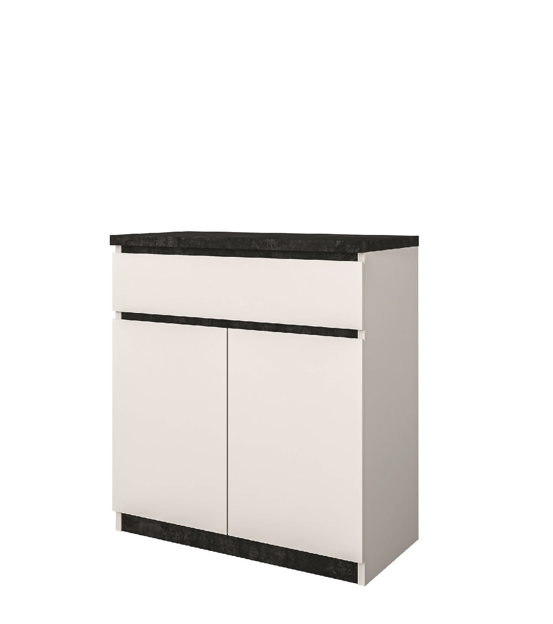 Тумба 2Ш 1Д Мія Біла німфея/Бетон темний Світ Меблів, фото 1