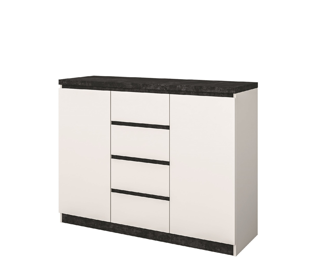 Комод 2Д 4Ш Мія Біла німфея/Бетон темний Світ Меблів, фото 1