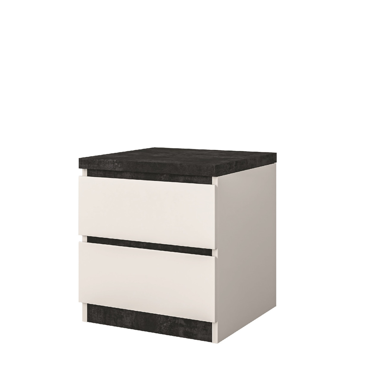 Тумба 2Ш Мія Біла німфея/Бетон темний Світ Меблів, фото 1