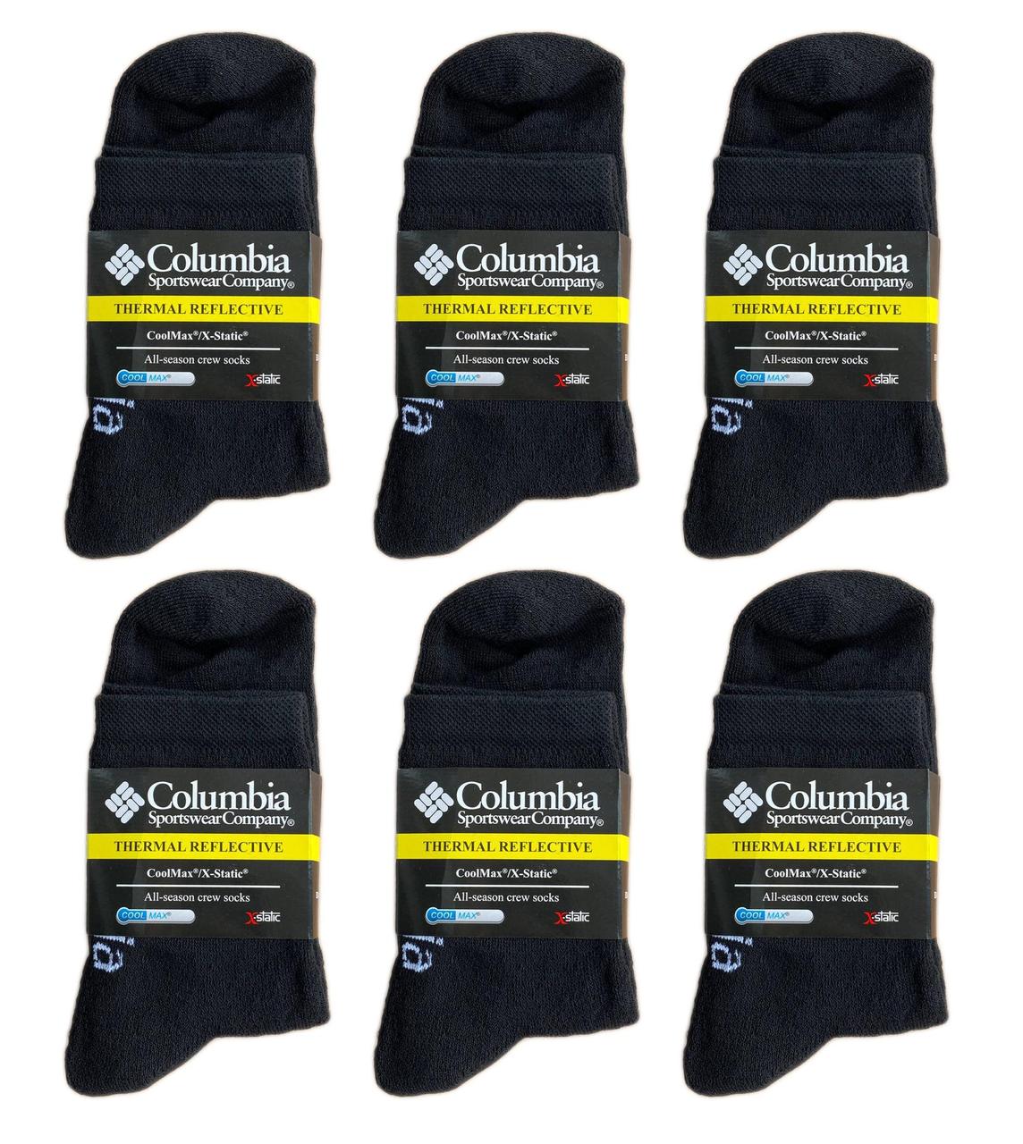 Набір чоловічих термошкарпетків Коламбія 6 пар 41-46 чорних теплих зимових військових для повсякденного носіння бігу MS