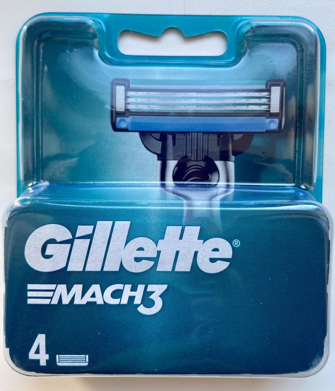 Змінні картриджі для гоління Gillette Mach 3 (4 шт) змінні касети джилет мак3