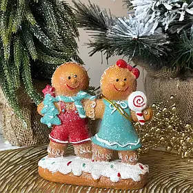Новорічна фігурка Прянична парочка, 12.5см прикраси під ялинку